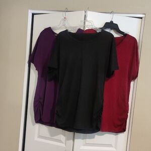 Bundle Of 3 Women's Casual Tops - Black, Purple, Maroon